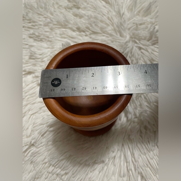 Wooden Mortar painted no pestle tool included Folk art Native Primitive - Picture 5 of 5